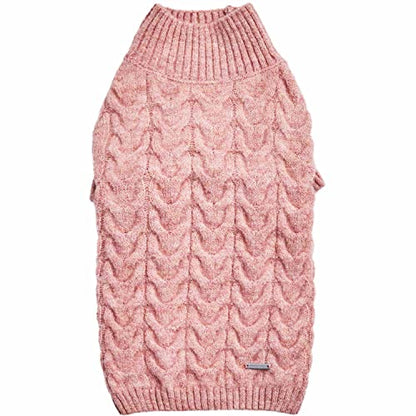 Blueberry Pet Classic Fuzzy Textured Knit Pullover Turtle-Neck Dog Sweater in Rainbow Pink, Back Length 10", Pack of 1 Clothes for Dogs - color: Rainbow Pink, Turtle-neck, size: 10 inch
