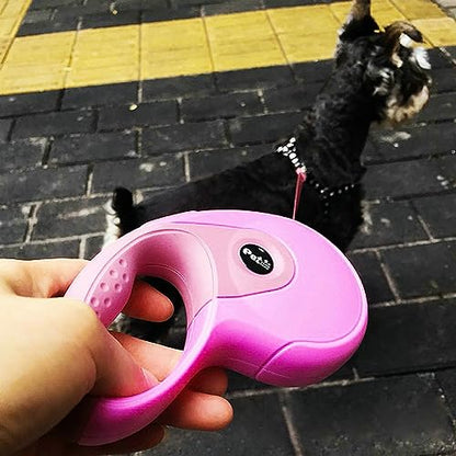 Retractable Dog Leash, 9.8FT Dog Walking Leash for Small Medium Dog Up to 45lbs, One-Handed Brake, Pause, Lock, No Tangle Nylon Tape, Anti-Slip Handle, Pink 3M - size: 9.8FT-PINK