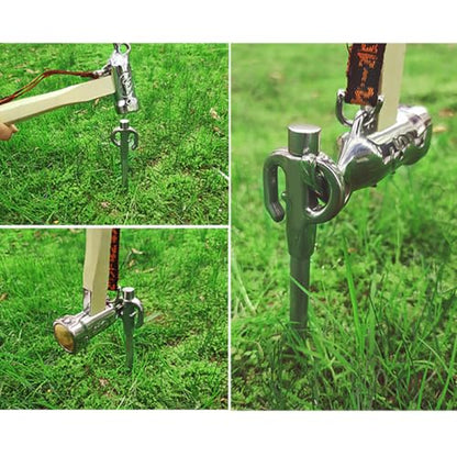Luxshiny Outdoor Tent Stake and Puppy Tie Out Stake, Heavy Duty Metal Camping Ground Nail for Dog Tie-Down, Portable Pet Camping Anchor for Outdoor Use