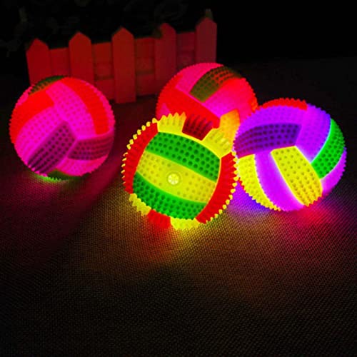 Teething Ball Spiky Dog Glowing Pet Chew Ball Flashing Squeak Molar Ball Interactive Pet Dogs Chasing 2.36 Inch