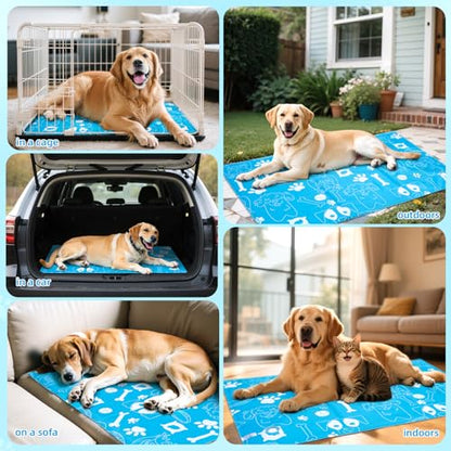 Ownpets 36inch Collapsible Dog Crate and Dog Cooling Mat 39"x23", Large