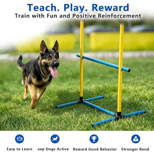 2-Pack Dog Agility Hurdle Set, Adjustable PVC Jump Bars for Small & Medium Dogs - color: SLV-Hurdle 2