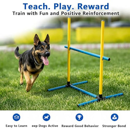 2-Pack Dog Agility Hurdle Set, Adjustable PVC Jump Bars for Small & Medium Dogs - color: SLV-Hurdle 2