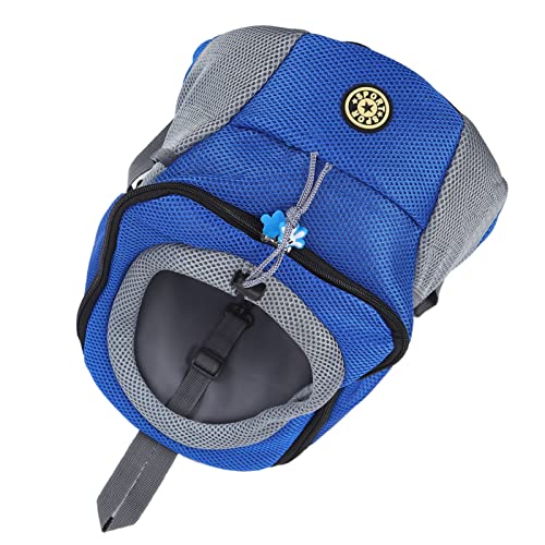 Pet Knapsack Backpack, Dog Carrying Bag with Ventilation Window, Spacious Oxford Cloth Pet Carrier for Small Dogs, Adjustable Padded Straps and Removable Cushion (Blue) - color: Blue