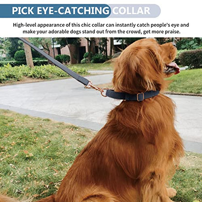 Soft Leather Martingale Dog Collar - Adjustable Rose Gold Limited Slip Collars [Easy to Clean], Stylish Durable Heavy Duty Nylon No Pull Training Collar for Small Medium Large Dogs XS Black - color: Black, size: XS (Neck 8"-11", Width 3/5")