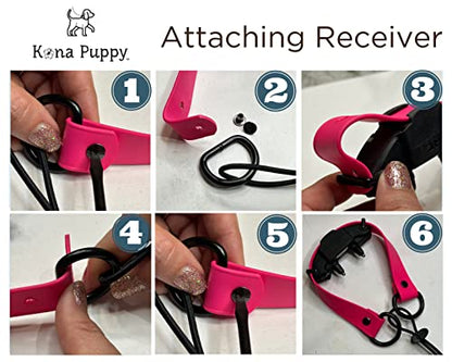 Waterproof E-Collar Replacement Strap Dog Collar - Easy On Bungee - color: Pink, size: 3/4" Wide