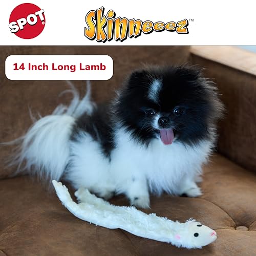 SPOT Skinneeez Crinklers Lamb - Stuffing-Free Dog Toy with Crinkle & Squeaker Sounds, Durable for Moderate Chewers, Tug Toy for Small Dogs & Puppies, 14in - style: Small Lamb