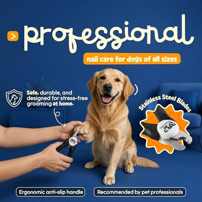Be Best Pets Pet Nail Clippers for Dogs & Cats - Professional Nail Trimmer with Safety Guard & Sharp Stainless-Steel Blades - Non-Slip Handle Pet Grooming Clippers for All Breeds - Nail File Included