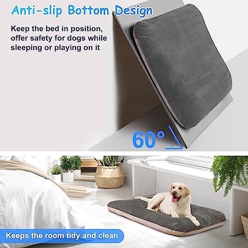 Magic Dog Super Comfy Dog Bed for Large Dogs, 47" Extra Large Washable Dog Bed with Removable Cover, Anti-Slip Bottom & High-Density Foam, Jumbo Size XL Dog Mattress - color: Grey, size: 47.0"L x 39.0"W x 5.0"Th