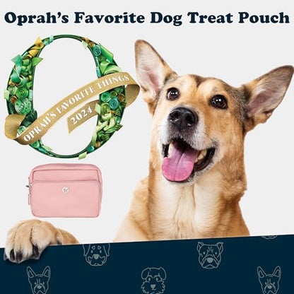 Puppington 3-in-1 Crossbody Dog Walking Bag & Treat Pouch with Matching Planet Safe Poop Bags & Built-In Dispenser - Zippered Pockets (Blush Pink) - color: Blush Pink