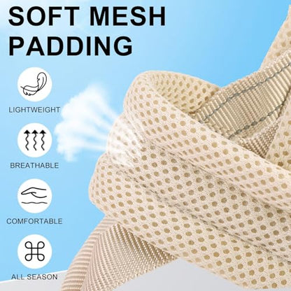 BEAUTYZOO Dog Harness No Pull, Quick Fit Dog Harness and Leash Set, Escape Proof Vest Harness with Soft Handle, Reflective Breathable Mesh Padding Harness for Medium Size Dog Training Walking, Beige M - color: Beige, size: M: Chest 21"-26.7"