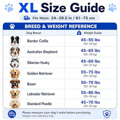 Male Dog Diaper Disposable Wraps for Waist 24–29.5 in,22 Count Leakproof, Super Absorbent, Adjustable Fit, Wetness Indicator, XL - size: Male 22ct Waist 24~29.5in(XL)