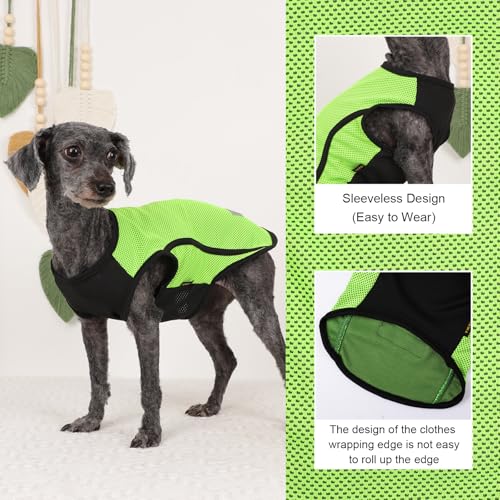 2 Pack Dog Clothes,Dog Shirts for Small Dogs,Quick Dry Dog Vest Boy Girl Summer, Puppy T-Shirt with Reflective Strip,Sun Protection Sleeveless Cool Breathable Pet Apparel(Pink and Green, XS) - color: Pink and Green, size: X-Small (Chest 12.2 in)