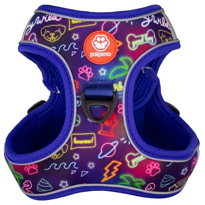 Step in XXS Dog Harness and Puppy Harness – No Pull No Choke Reflective Mesh Vest with Front & Back Clips for Tiny Small Breed Dogs (Neon Nights, XXS) - color: Neon Nights, size: XXS