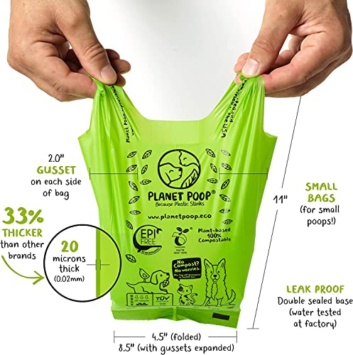 Planet Poop Biodegradable Dog Poop Bags, 180 Count, Plant-Based, Non-GMO, Leakproof, Compostable, No Microplastics - Supports Mission Pawsible in Bali - size: 60 Count (Pack of 3)