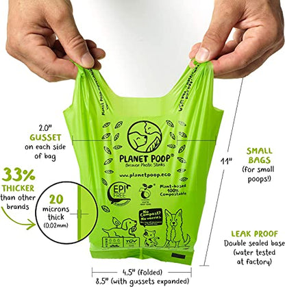 Planet Poop Biodegradable Dog Poop Bags, 180 Count, Plant-Based, Non-GMO, Leakproof, Compostable, No Microplastics - Supports Mission Pawsible in Bali - size: 60 Count (Pack of 3)