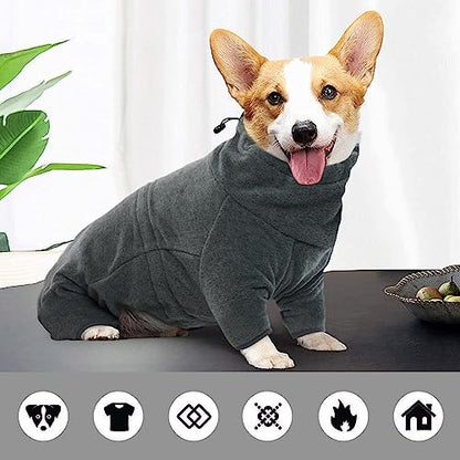 ROZKITCH Dog Warm Pajamas, Pet Windproof Warm Cold Weather Jacket Vest Cozy Jumpsuit Apparel Outfit Clothes for Small Medium Large Dog Walking Hiking Sleep Grey S - color: Grey, size: S