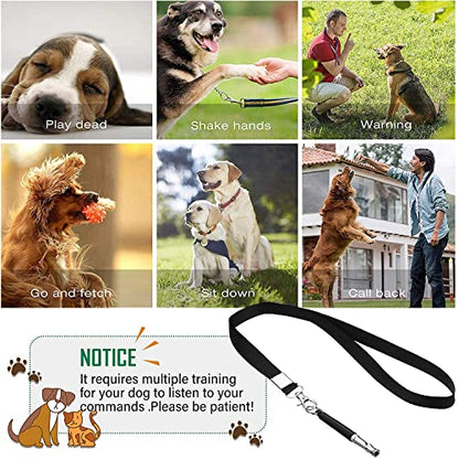 Dog Whistle to Stop Barking, Adjustable Pitch Ultrasonic Silent Dog Whistle, Professional Dog Training Whistle for Recall & Obedience, with Lanyard