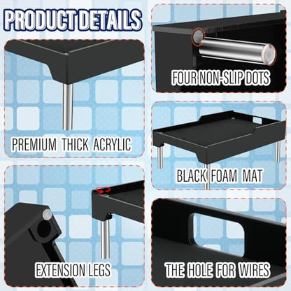 Beautyflier Raised Dog Feeder Stand Elevated Holder for Automatic Cat & Dog Feeders Pet Water Bowl Dispenser Stand Adjustable Fits Small Jugs Holds 5KG, Black (Holder ONLY) - color: Black