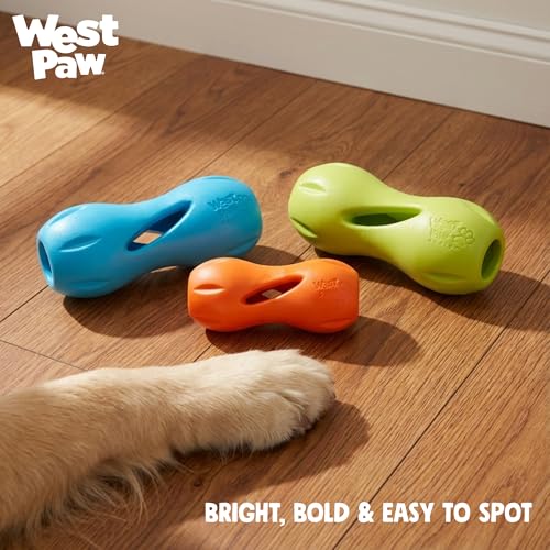 West Paw Zogoflex Qwizl Interactive Treat Dispensing Dog Puzzle Treat Toy for Dogs, Granny Smith, Large - color: Granny Smith, size: Large