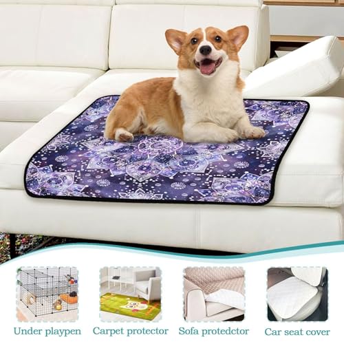 Qilmy Mandala Pet Mat, Waterproof Reusable Dog Training Pad Anti-Slip Pet Creat Pad for Small Medium Large Dogs and Cats - size: Smallx3