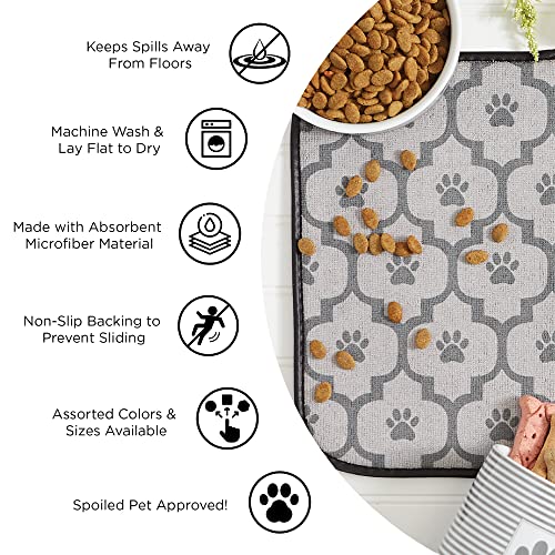 Bone Dry Machine Washable, Ultra Absorbent Pet Mat, Large, 14 x 24, Gray Lattice - color: Gray Lattice, size: 14"L x 24"W