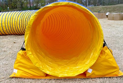 20' Heavy Duty Dog Agility Tunnel with 2 Sets of Tiedown System, Competition & Training, Multiple Colors, 2 Lengths (Yellow) - color: Yellow