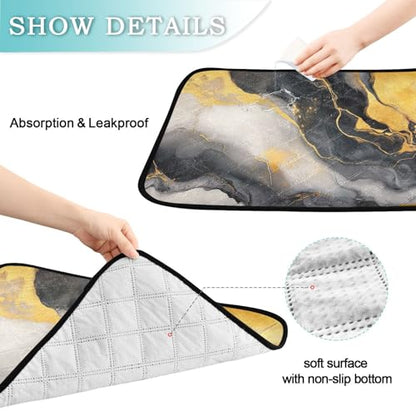 Qilmy Marble Pet Mat, Waterproof Reusable Dog Training Pad Anti-Slip Pet Creat Pad for Small Medium Large Dogs and Cats - size: Smallx3