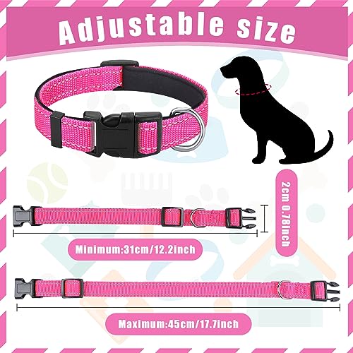 Sanwuta 12 Pcs Reflective Puppy Dog Collars Bulk for Litter Nylon Whelping Adjustable Collars Safety Dogs with Locking Buckle Soft Padded Breathable Puppy Collar for Cats Pets(Medium) - size: Medium