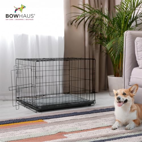 BOWHAUS 39.4" x 25.2” Machine-Washable Fluffy Dog Bed for 42" Kennel, Soft Crate Mat with Non-Slip Bottom, Cozy Pet Pad for Sleeping, Medium, Large Dog Kennel Flat Bed - size: 39.4" x 25.2" x 1.2"