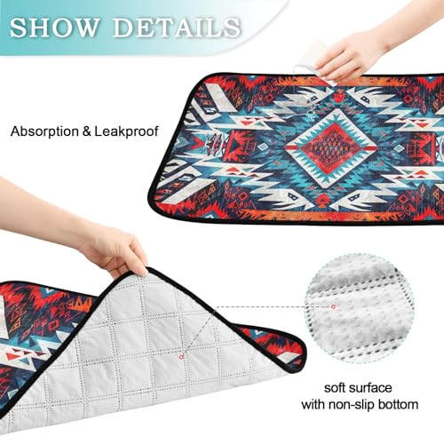 Qilmy Aztec Pet Mat, Waterproof Reusable Dog Training Pad Anti-Slip Pet Creat Pad for Small Medium Large Dogs and Cats - size: Medium+Large
