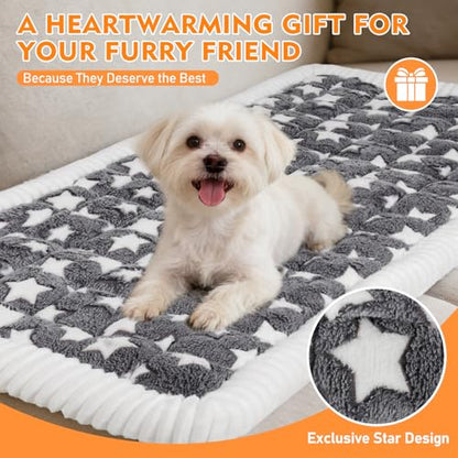 Backseat Dog Bed Mat for Car, Non-Slip Scratch-Resistant Dog Car Seat Cover, Soft Thick Pet Travel Cushion, Washable Back Seat Protector Blanket for Cars SUVs Trucks, 53 x 24 Inches - color: Grey Star Pattern