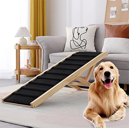 Large Dog Pet Ramp Stairs for Bed Car Truck Couch SUV,Dog Pet Ramp for Small Large Dogs Pets to Get on High Bed Truck Couch Sofa - size: Large