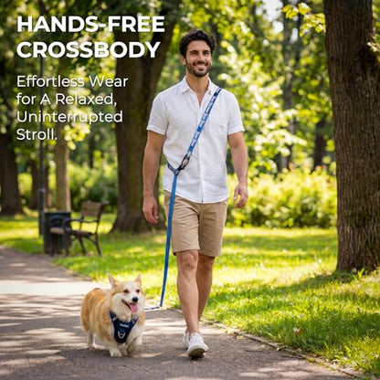 BawBaw Dog Leash – 8ft Adjustable Hands-Free, German Fidlock Magnetic Buckle, 3-Way Use (Hand-Held, Crossbody, Waist), V-Ring for Accessories, Walking & Running (Ash Rose) - color: Ash Rose