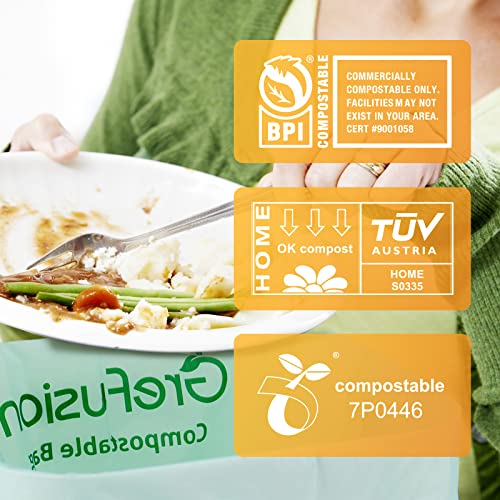 Compostable Trash Bags with handle-tie,Garbage Bags, 2.6 Gallon,Food Waste Bags,Small trash bags for compost bin kitchen,Certified by BPI and OK Compost (2.6G-50count) - color: 2.6G-50count