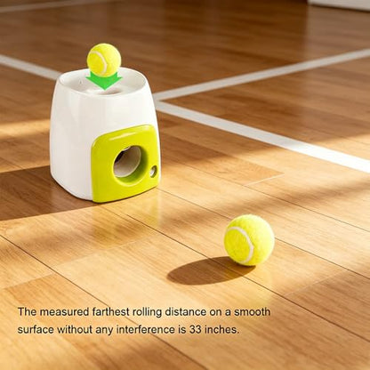 Dog Tennis Ball Treat Toy, Interactive Food Reward Ball for Dogs, Non-Toxic Self-Play Chew Toy for Boredom Relief, Teething & Mental Enrichment