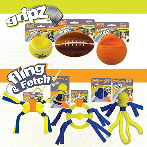 Nylabone Power Play Felt Football Gripz Fetch Toy, Squeaky Ball Chew Toy for Dogs, Medium (1 Count) (Pack of 4) - size: Medium (Pack of 4)
