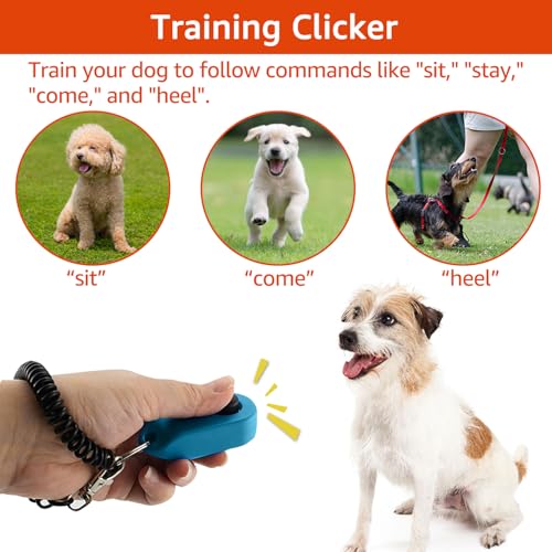 4Pack-Treat Pouch, Clicker for Training, Retractable Target Stick, Whistle for Lure Course, Agility Equipment Tools for Trainer, Cat Toilet Trainer Kit, Accessory for Pet Puppy Kitten Behavior Aids