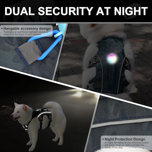 Escape Proof Dog Harness Small Sized Dog, Lightweight Full Body Pet Vest with Lift Handle & Leash Clip, Reflective Adjustable No Slip Dog Harness for Daily Walking(Grey,Chest:16-27") - color: Grey, size: S: Chest 16-27", Fit 12-25 lbs