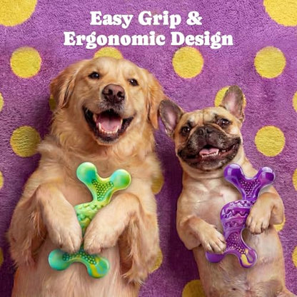 Kseroo Indestructible Dog Toy : 2 Pack Dog Toys for Aggressive Chewers, Bacon Flavor Nylon Hard Dog Chew Toys, Tough Dog Toys for Medium & Large Breeds 30-120 lbs, Durable Dog Toys to Keep Them Busy