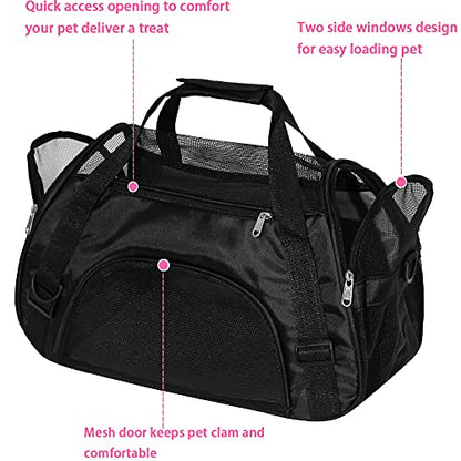 MuchL Pet Carrier Soft-Sided Carriers for Cat Carriers Dog Carrier for Small Medium Cats Dogs Puppies Pet Carrier Airline Approved Cat Dog Pet Travel Carrier (Medium,Black) - color: Medium-Black