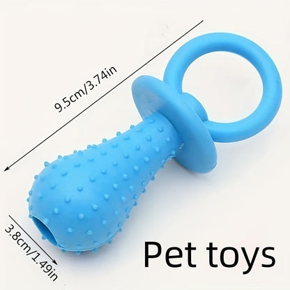 Molar Clean Teeth Rubber Toy, Clean Teeth Rubber Pacifier Chew Toy, Bell Chewing Playing Training Toys, for Pet Puppy Dog Cat (Blue)