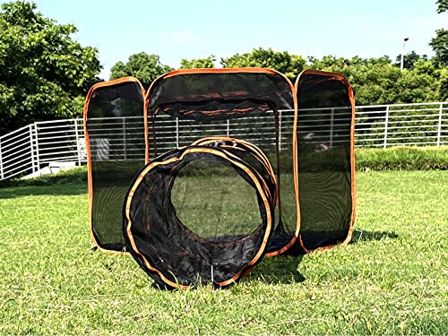 2 in 1 Pet Cat and Dog Tunnel Tent Foldable Pet Tent Outdoor Pop Up Pet Playpen Cage Fences House (Styles 2) - style: Styles 2