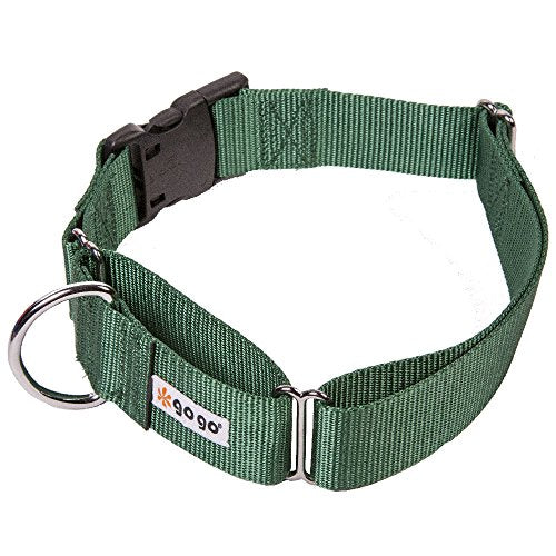 GOGO Pet Products Martingale Gentle Training Collar, X-Large, Hunter Green - color: Hunter Green, size: Xlarge (1 1/2" web width)