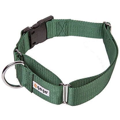 GOGO Pet Products Martingale Gentle Training Collar, X-Large, Hunter Green - color: Hunter Green, size: Xlarge (1 1/2" web width)