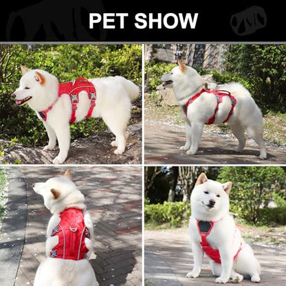Escape Proof Dog Harness Small Sized Dog, Lightweight Full Body Pet Vest with Lift Handle & Leash Clip, Reflective Adjustable No Slip Dog Harness for Daily Walking(Red,Chest:16-27") - color: Red, size: S: Chest 16-27", Fit 12-25 lbs