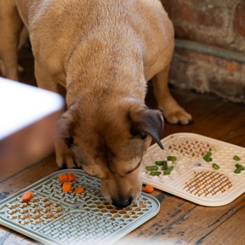 ADC Houndstone & Co. Dog Lick Mat, Powder Blue Color, Food-Grade Silicone, 8" x 8", Dishwasher Safe