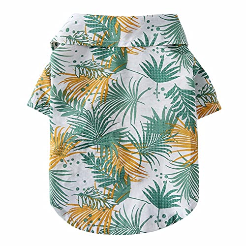 Tangpan Summer Pet Daisy Hawaiian Beach Plaid Print Shirts Clothes for Dog S05 White L - color: Z White, size: Large