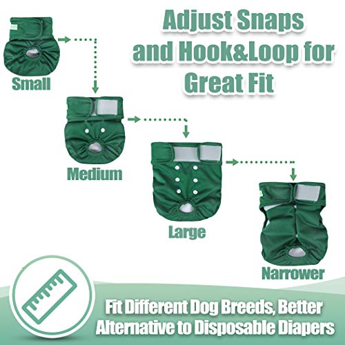 wegreeco Washable Female Dog Diapers (Pack of 3) - color: Burgundy, Black, Jade, size: Small