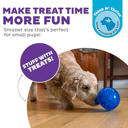 Outward Hound by Planet Dog Lil' Snoop Dog Toy – Treat‑Dispenser Puzzle Ball, Interactive Slow Feeder, Small to Medium Dogs, Bouncy & Mint-Infused, Blue, 3.9" - color: Blue Lil Snoop